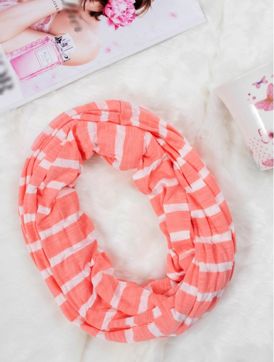 Jersey Striped Double Loop Scarf